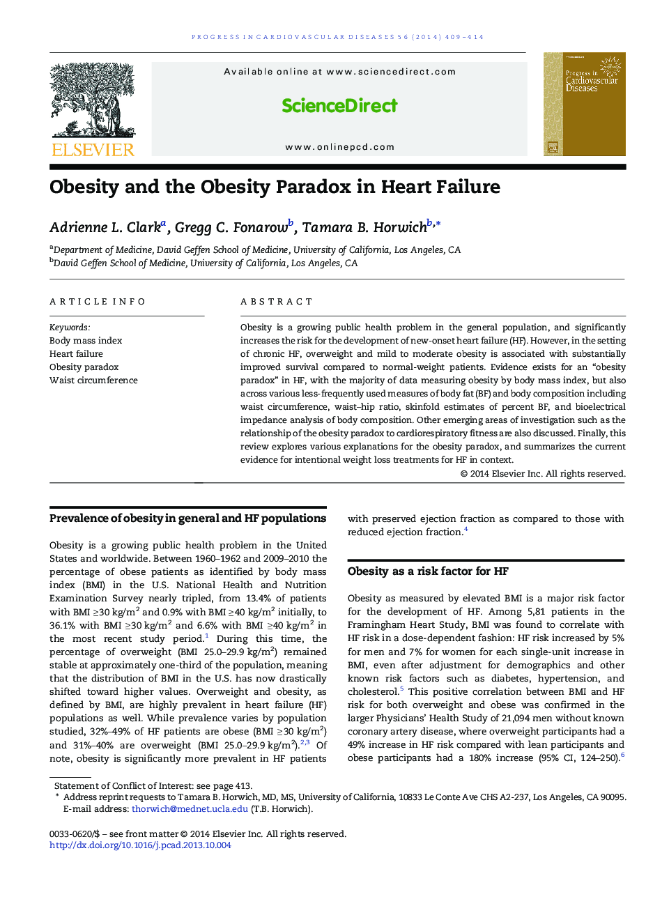 Obesity and the Obesity Paradox in Heart Failure 
