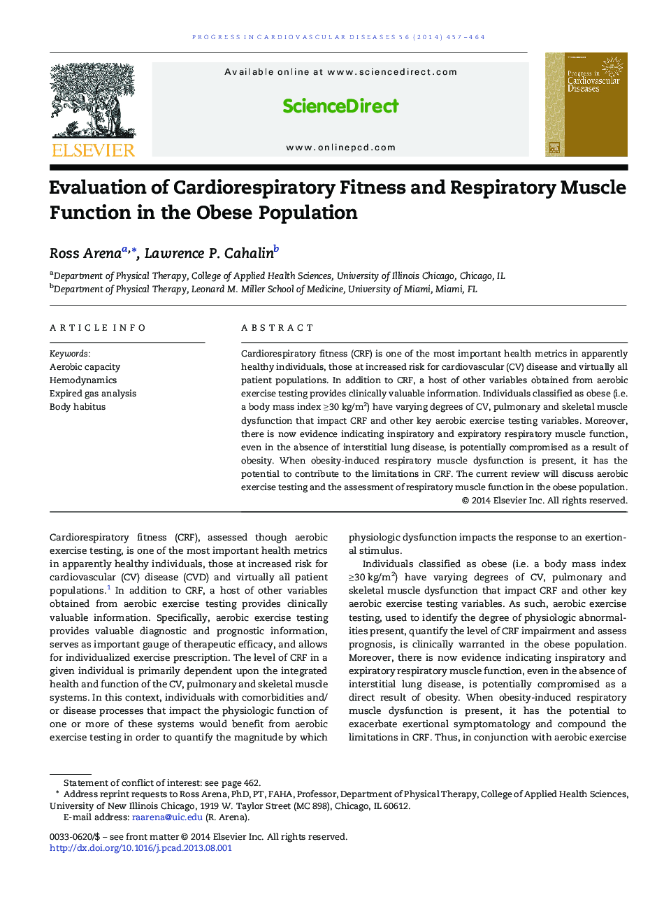 Evaluation of Cardiorespiratory Fitness and Respiratory Muscle Function in the Obese Population 