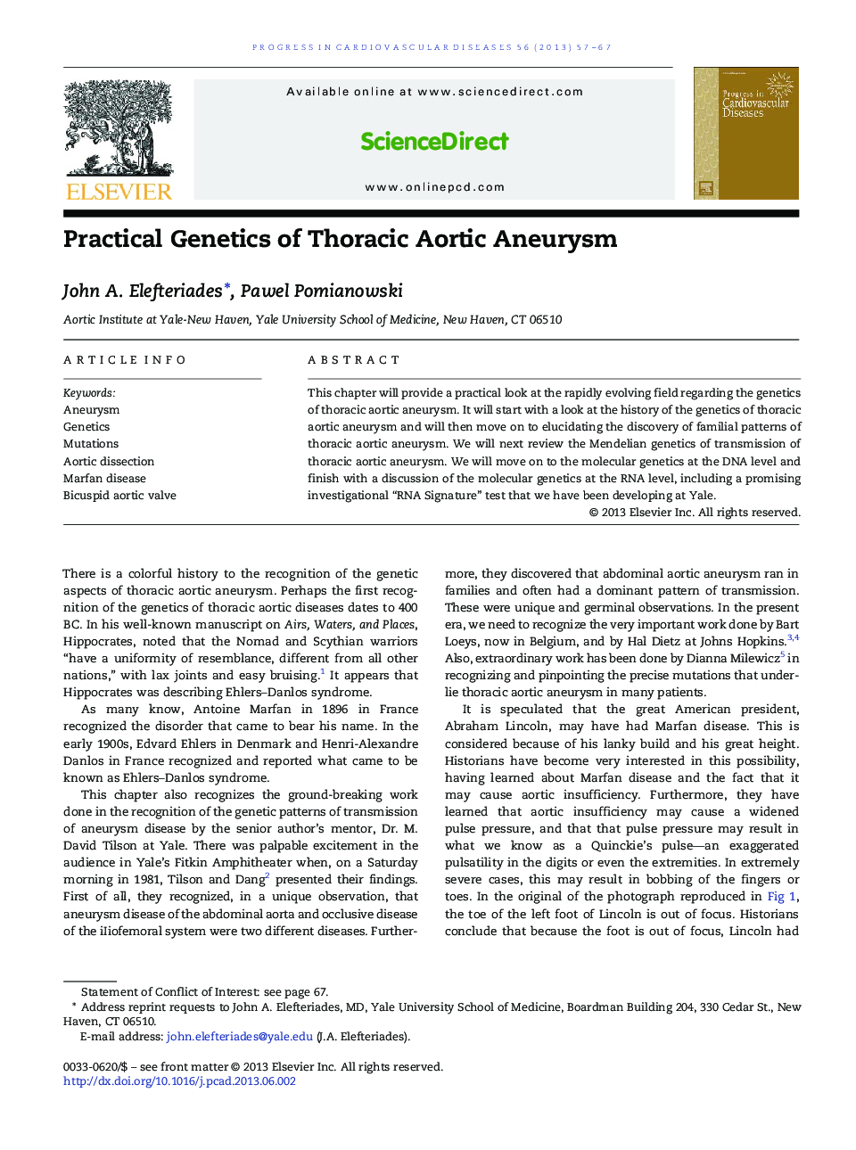 Practical Genetics of Thoracic Aortic Aneurysm 