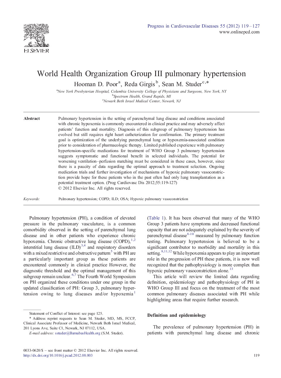 World Health Organization Group III pulmonary hypertension 