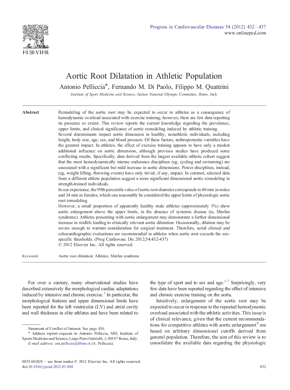 Aortic Root Dilatation in Athletic Population 