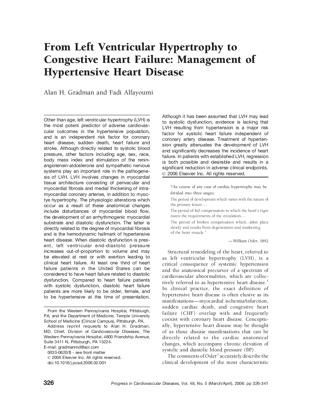 From Left Ventricular Hypertrophy to Congestive Heart Failure: Management of Hypertensive Heart Disease