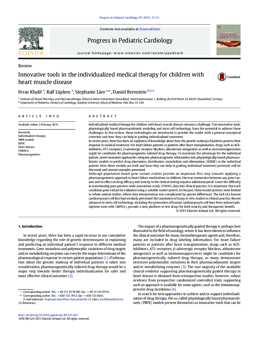 Innovative tools in the individualized medical therapy for children with heart muscle disease