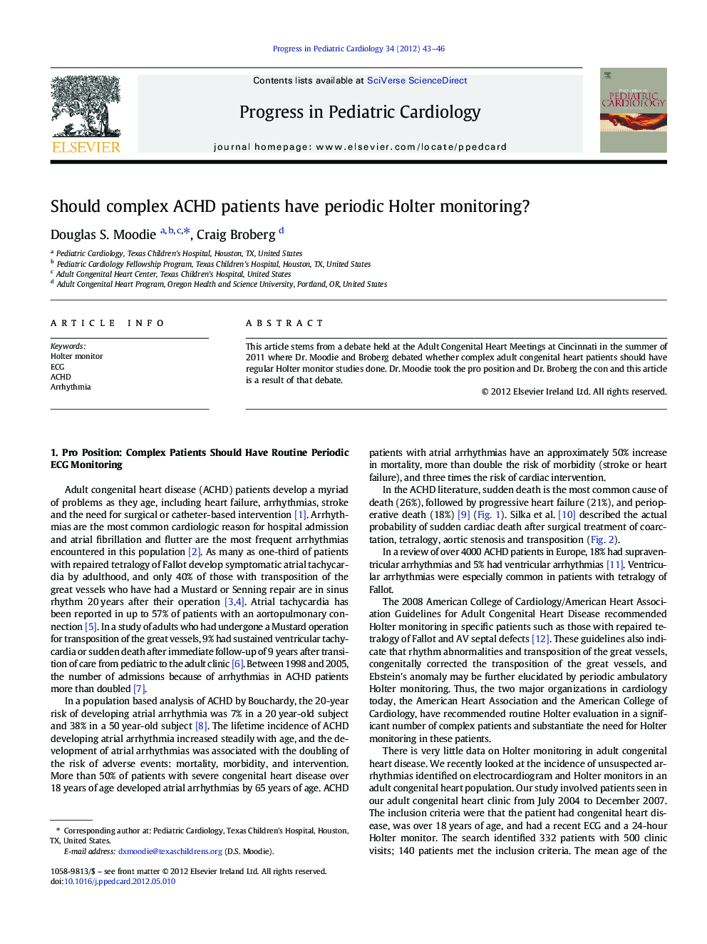 Should complex ACHD patients have periodic Holter monitoring?