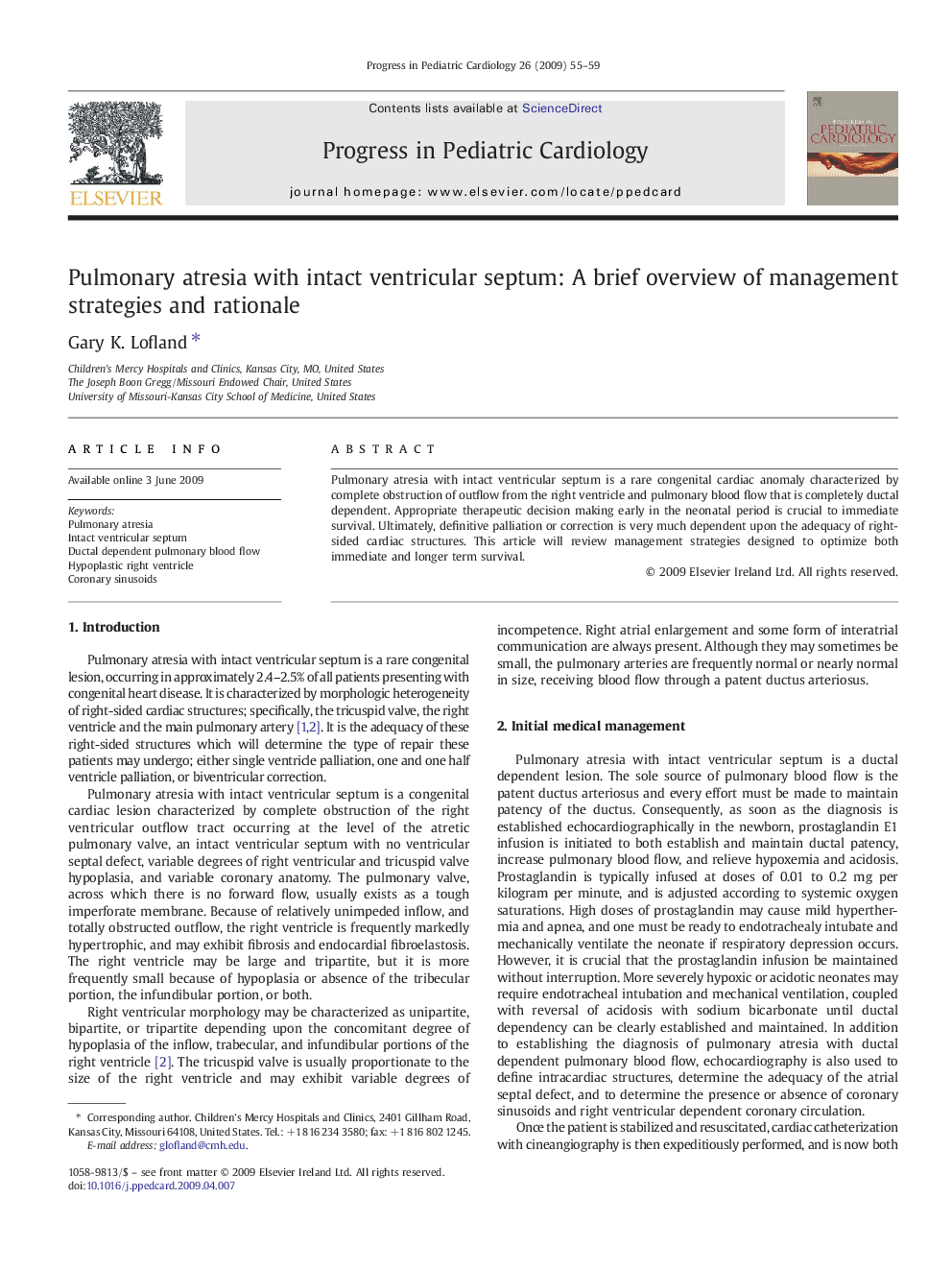 Pulmonary atresia with intact ventricular septum: A brief overview of management strategies and rationale