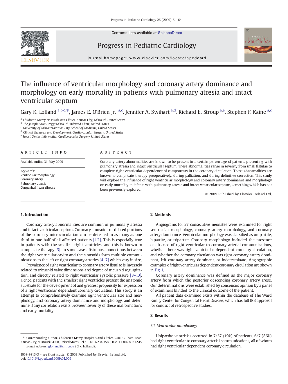 The influence of ventricular morphology and coronary artery dominance and morphology on early mortality in patients with pulmonary atresia and intact ventricular septum