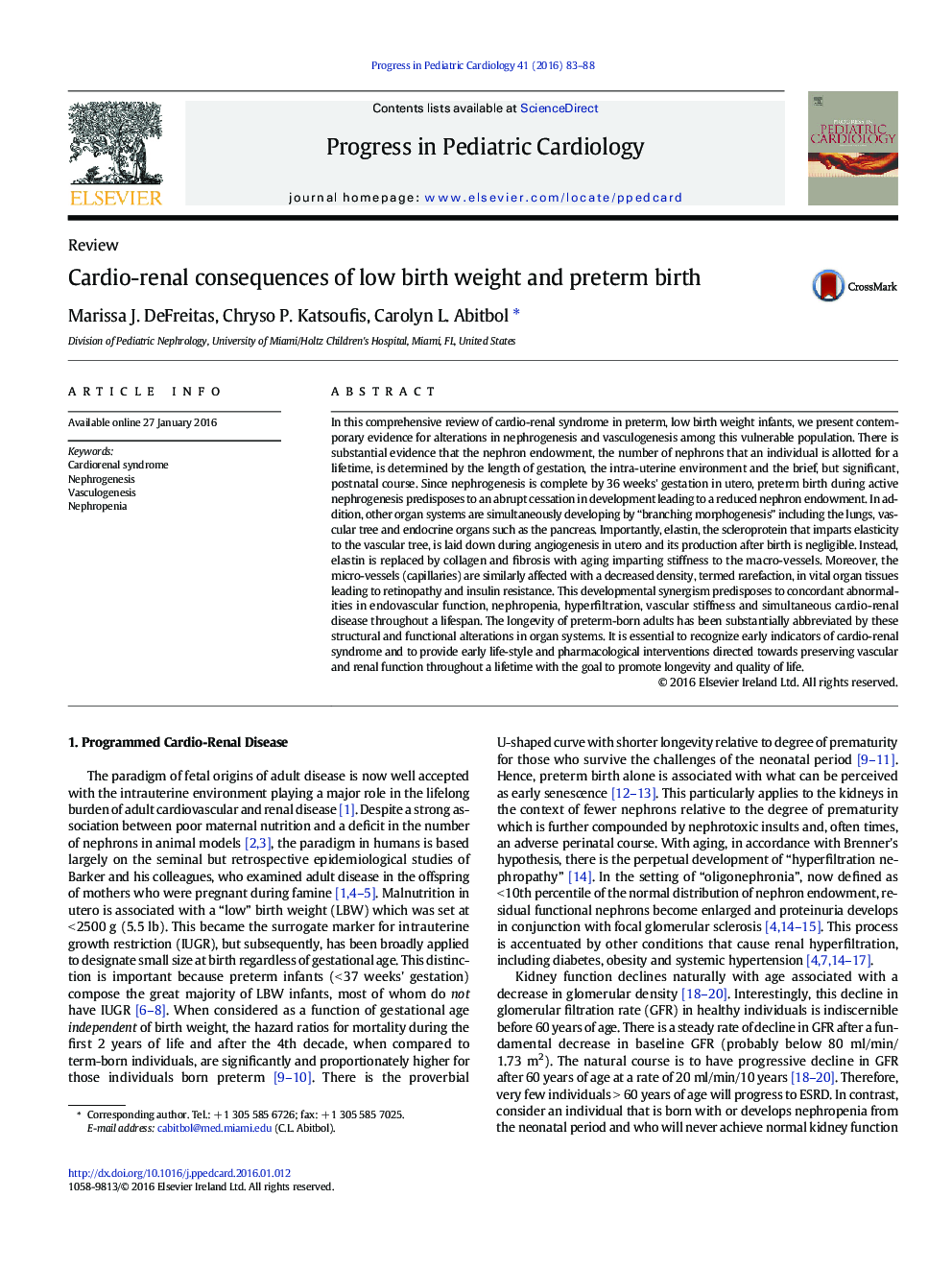 Cardio-renal consequences of low birth weight and preterm birth