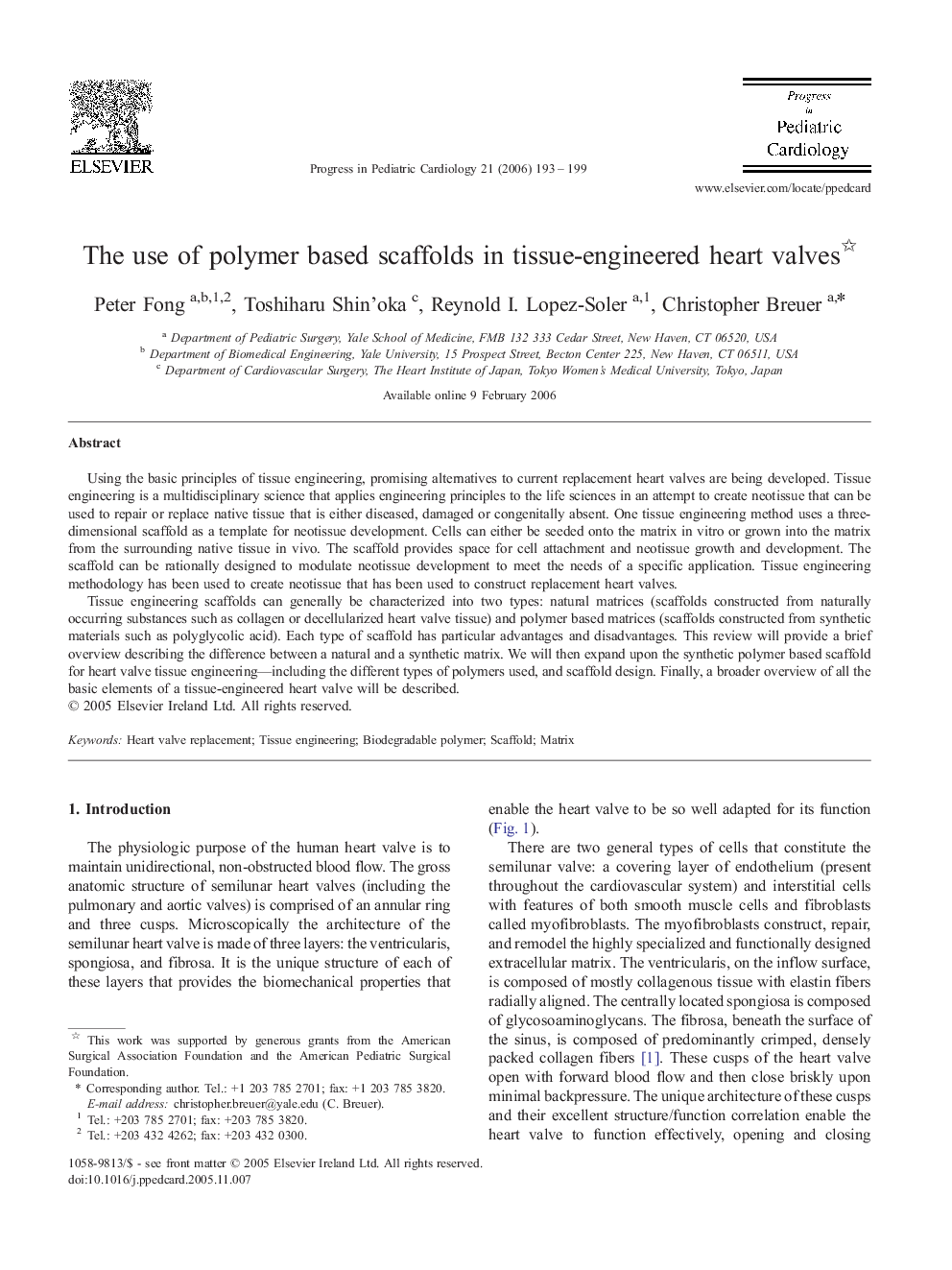 The use of polymer based scaffolds in tissue-engineered heart valves 