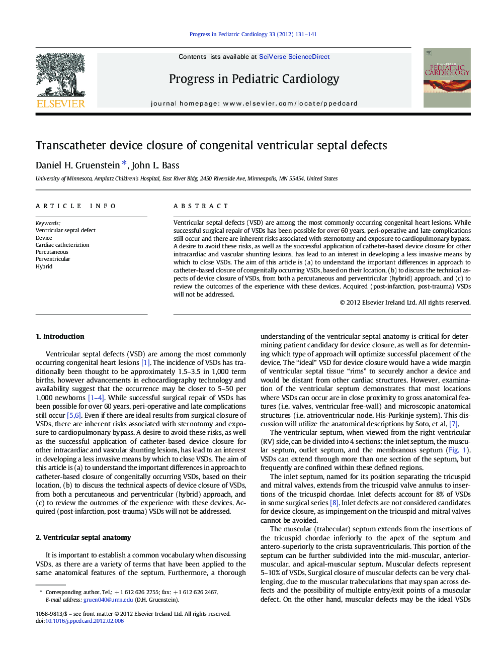 Transcatheter device closure of congenital ventricular septal defects