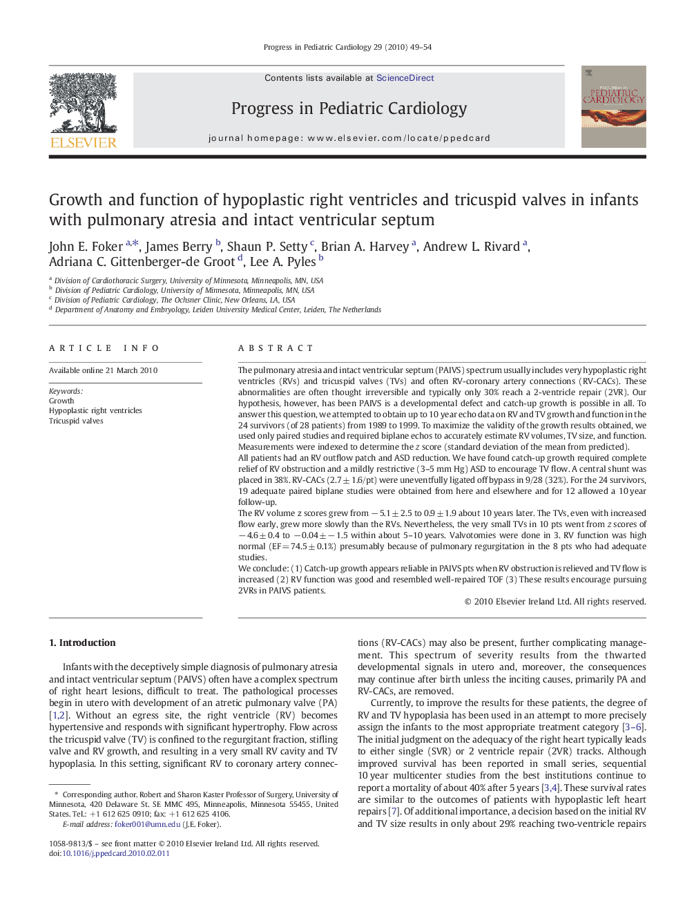 Growth and function of hypoplastic right ventricles and tricuspid valves in infants with pulmonary atresia and intact ventricular septum