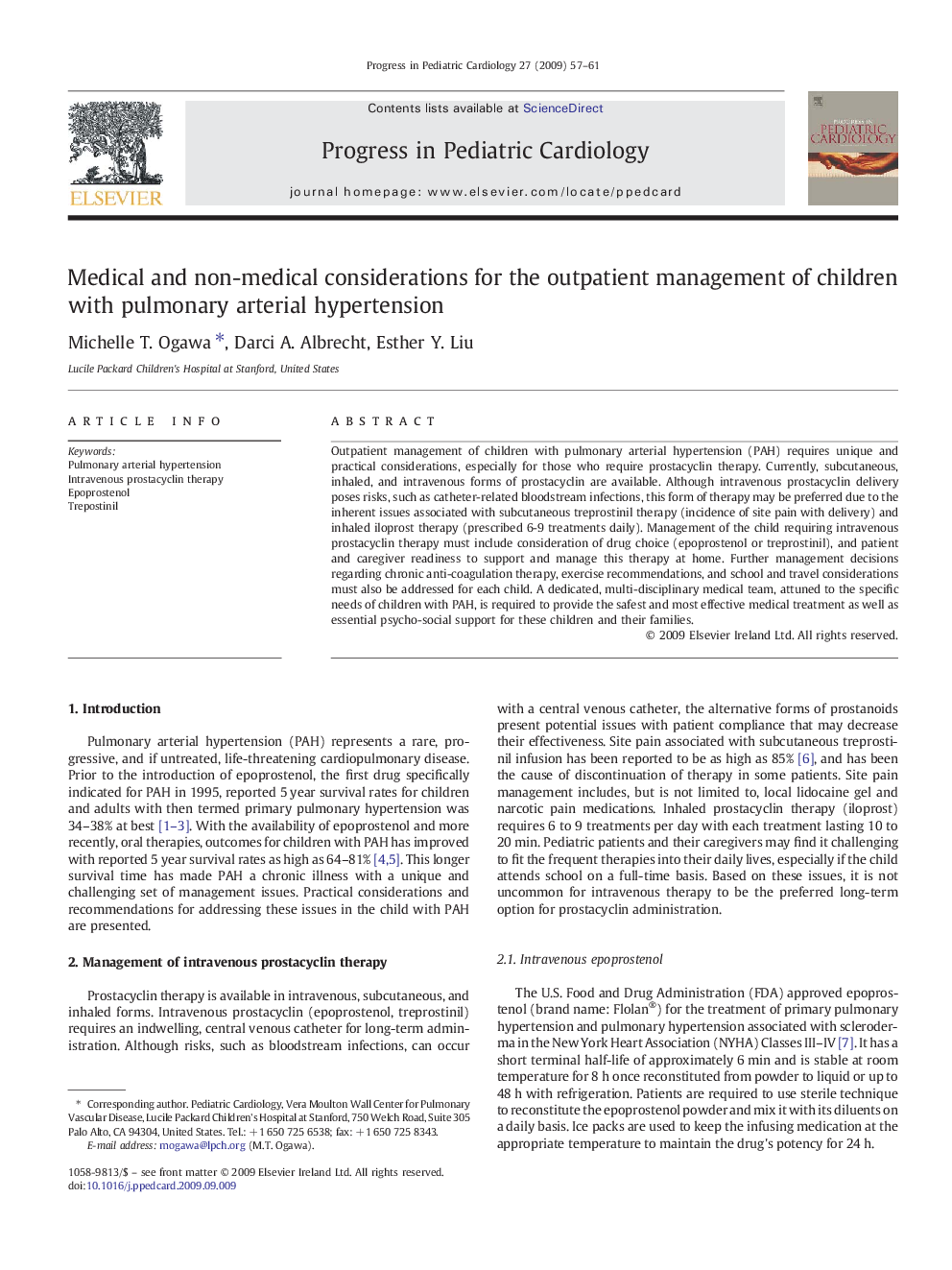 Medical and non-medical considerations for the outpatient management of children with pulmonary arterial hypertension