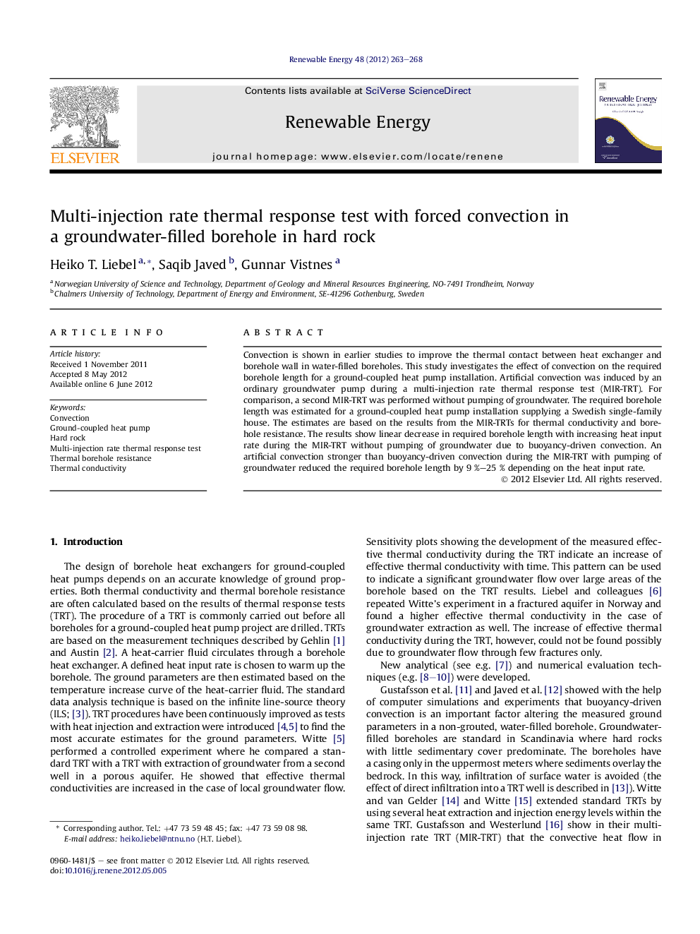 Multi-injection rate thermal response test with forced convection in a groundwater-filled borehole in hard rock