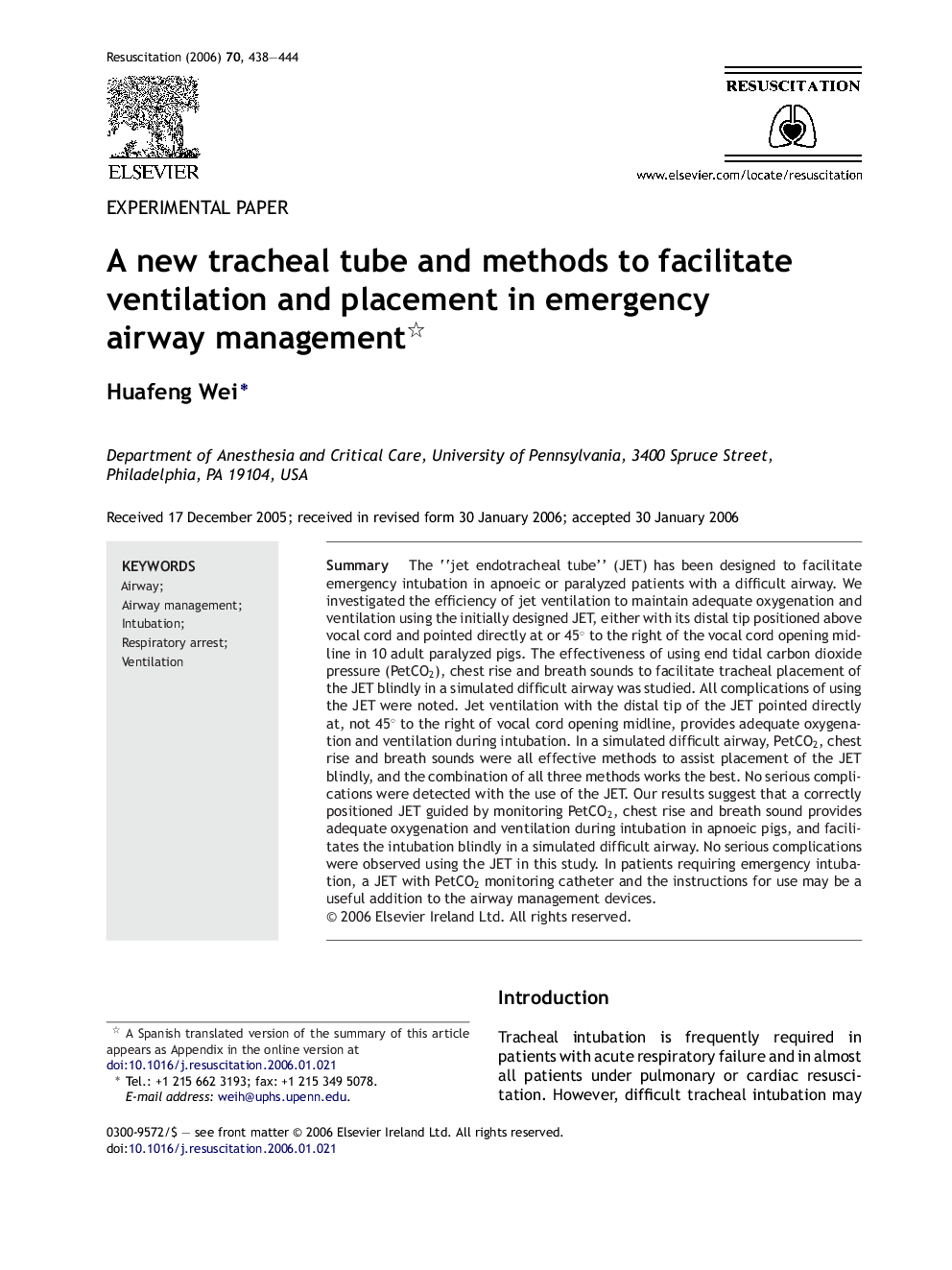 A new tracheal tube and methods to facilitate ventilation and placement in emergency airway management 