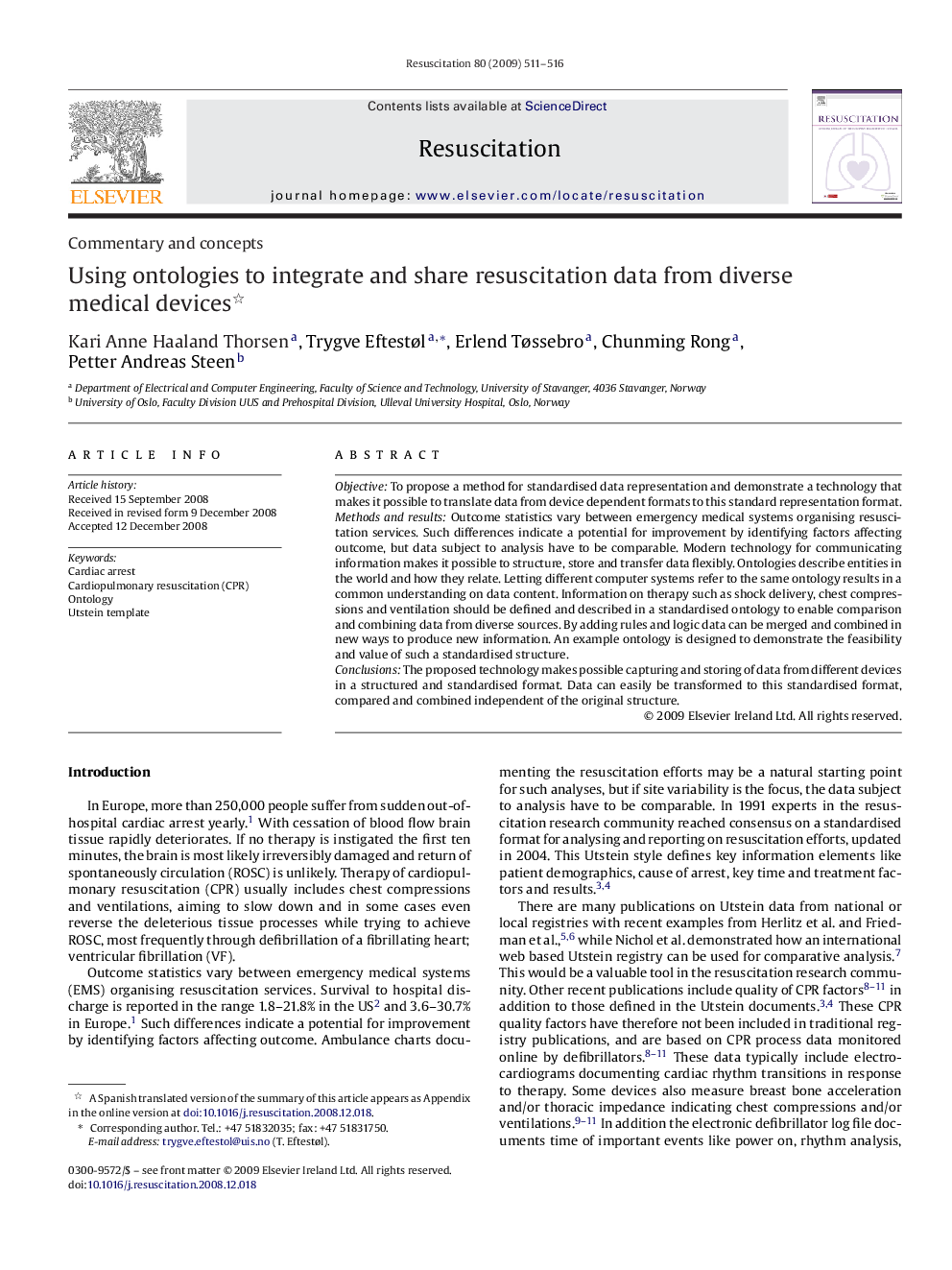 Using ontologies to integrate and share resuscitation data from diverse medical devices 