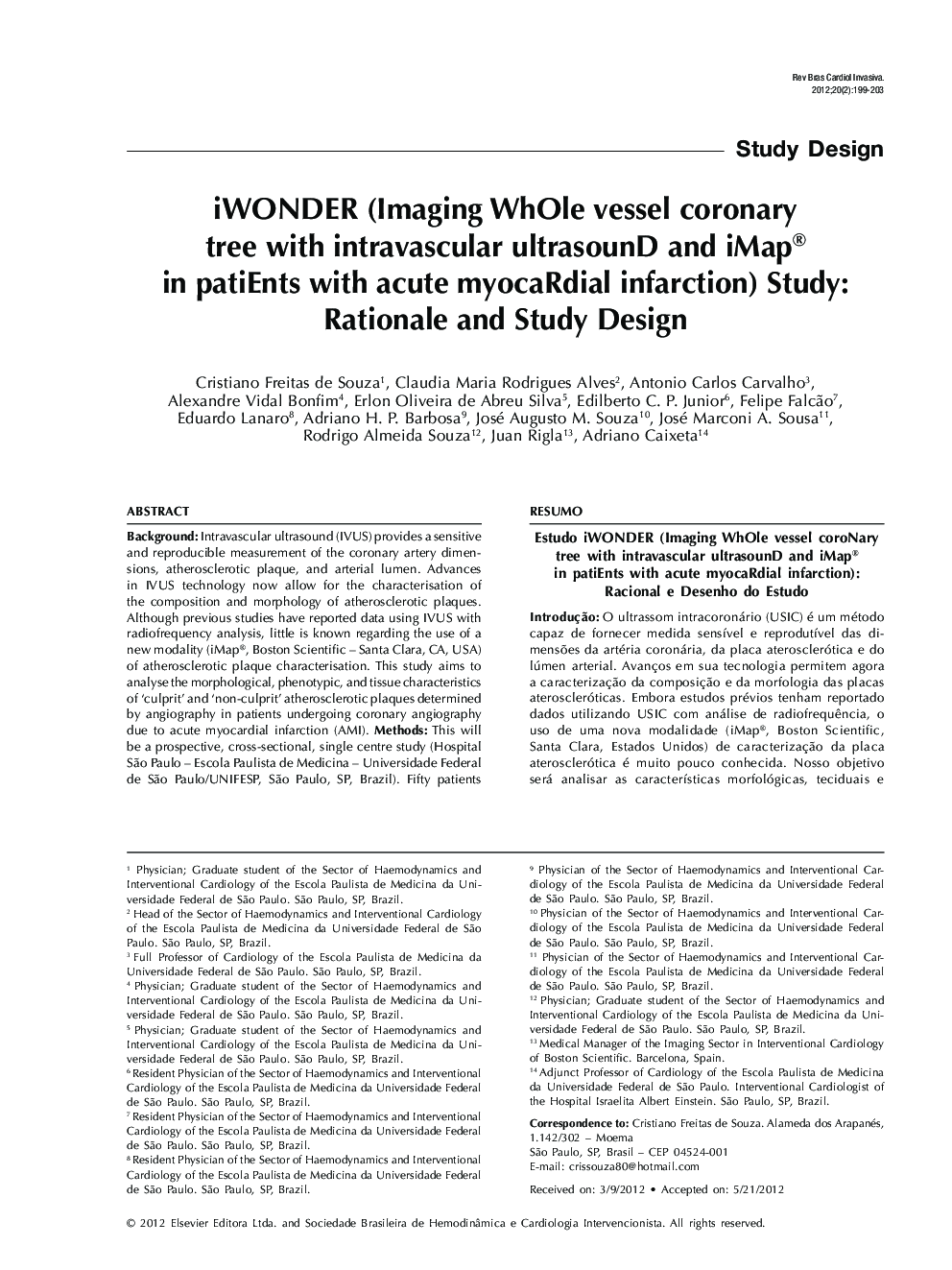 iWONDER (Imaging WhOle vessel coronary tree with intravascular ultrasounD and iMap® in patiEnts with acute myocaRdial infarction) Study: Rationale and Study Design