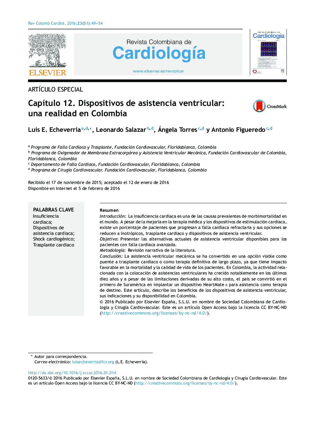 Capítulo 12. Dispositivos de asistencia ventricular: una realidad en Colombia