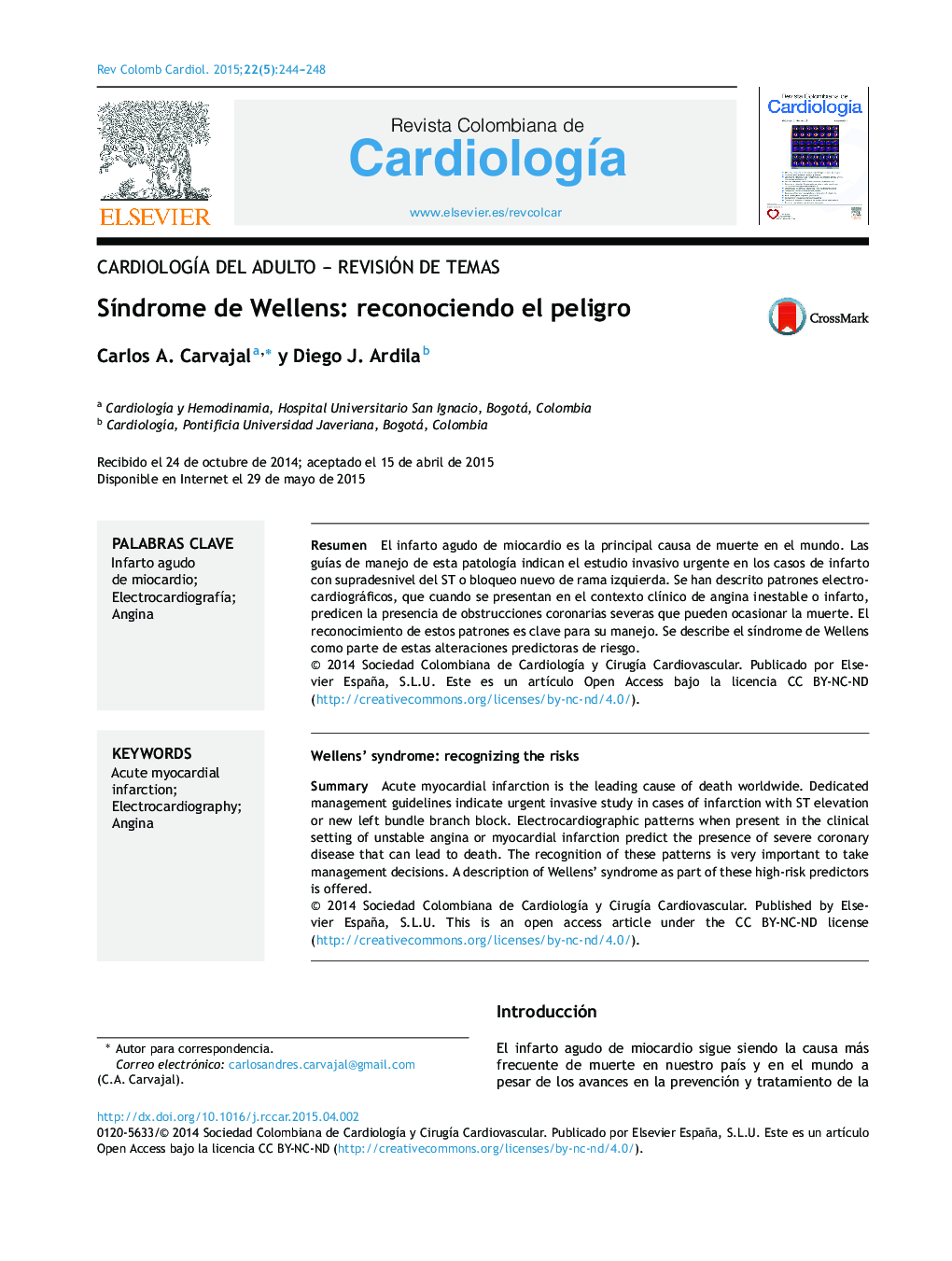 Síndrome de Wellens: reconociendo el peligro