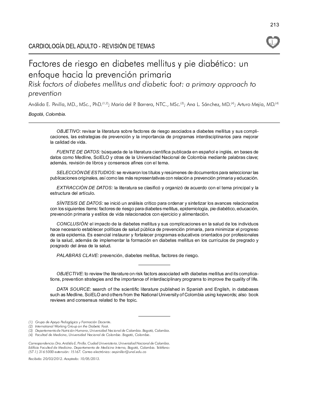 Factores de riesgo en diabetes mellitus y pie diabético: un enfoque hacia la prevención primaria