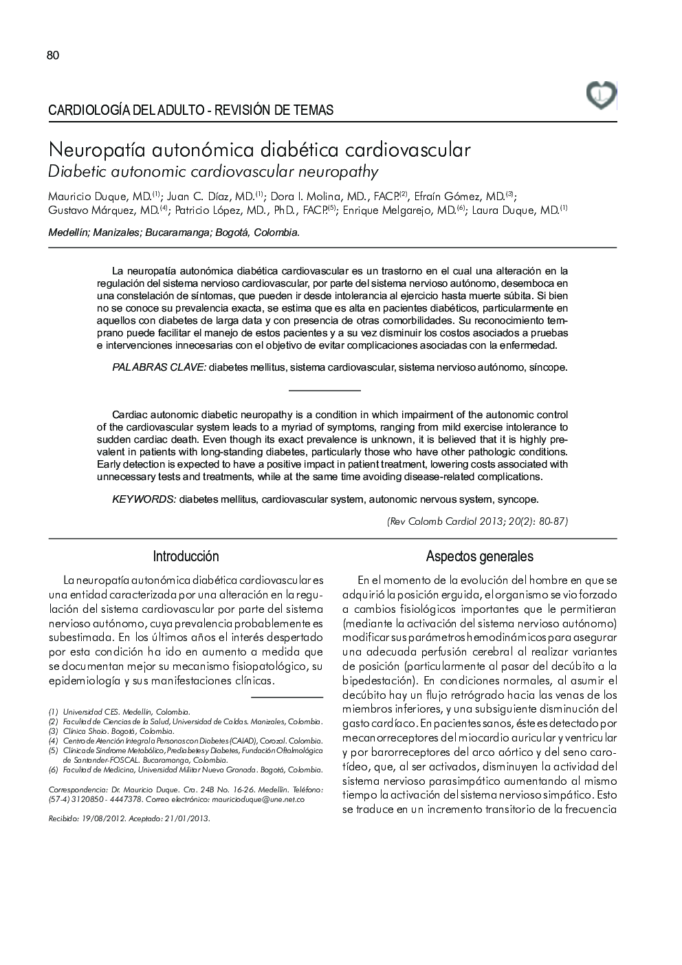 Neuropatía autonómica diabética cardiovascular