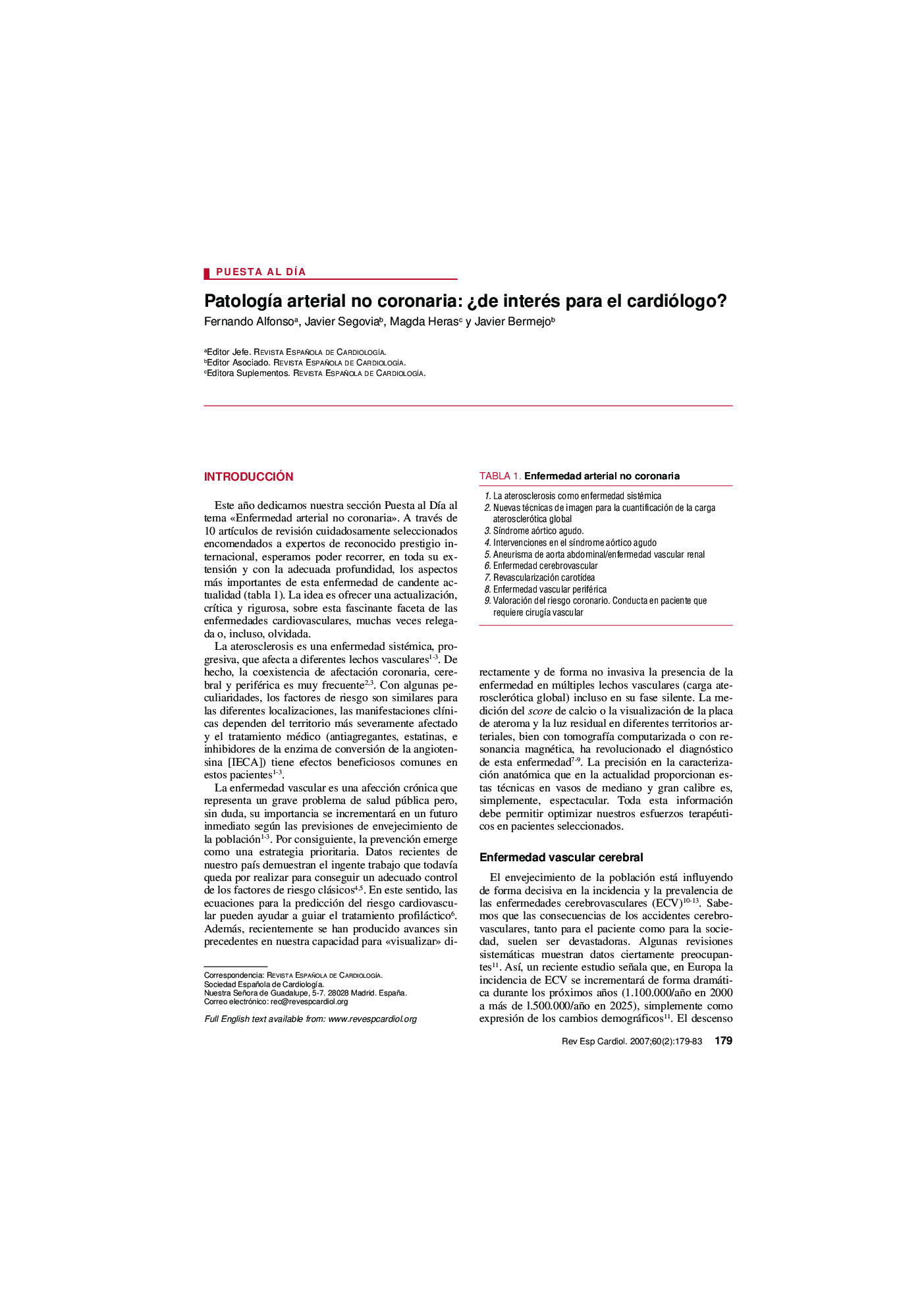 عکس صفحه اول مقاله: PatologÃa arterial no coronaria: ¿de interés para el cardiólogo? PatologÃa arterial no coronaria: ¿de interés para el cardiólogo?