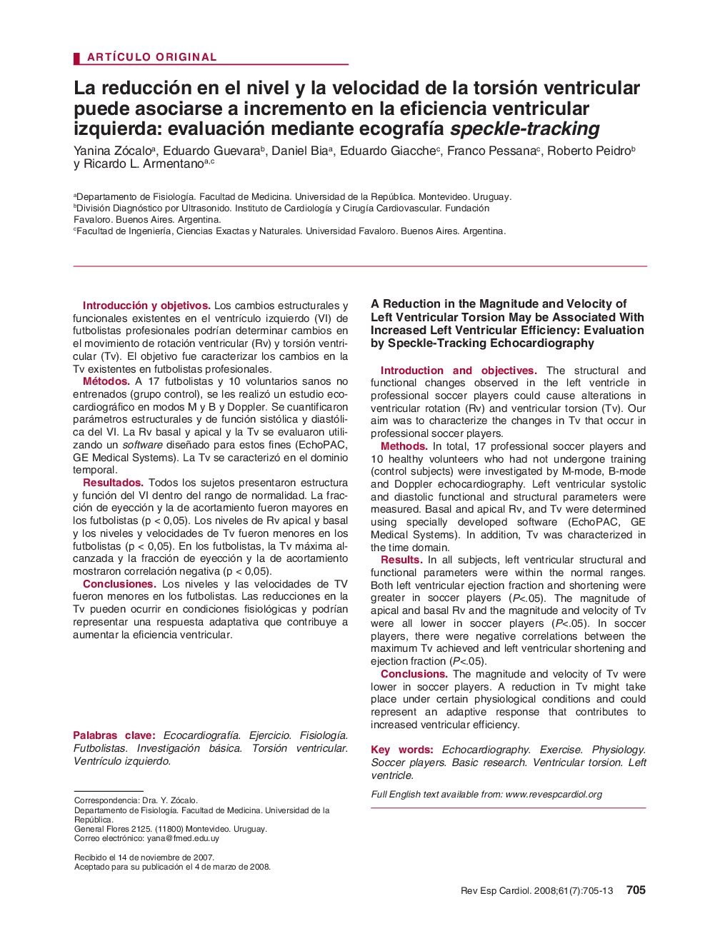 La reducción en el nivel y la velocidad de la torsión ventricular puede asociarse a incremento en la eficiencia ventricular izquierda: evaluación mediante ecografÃ­a speckle-tracking