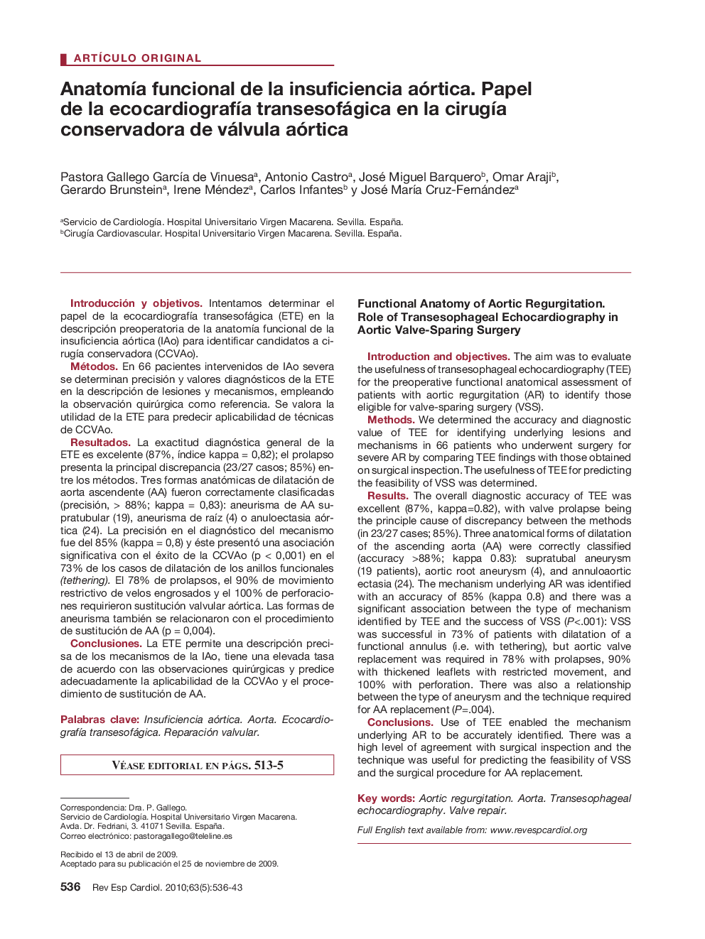 Anatomía funcional de la insuficiencia aórtica. Papel de la ecocardiografía transesofágica en la cirugía conservadora de válvula aórtica