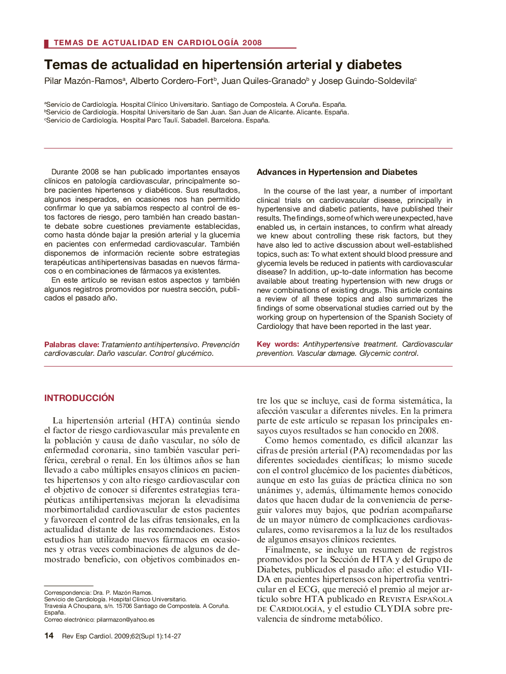 Temas de actualidad en hipertensión arterial y diabetes