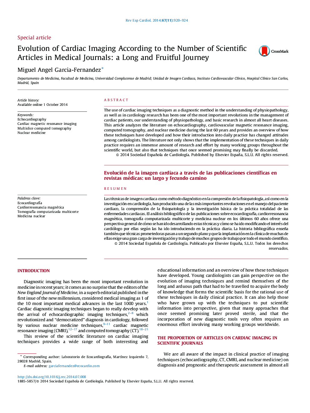 Evolution of Cardiac Imaging According to the Number of Scientific Articles in Medical Journals: a Long and Fruitful Journey