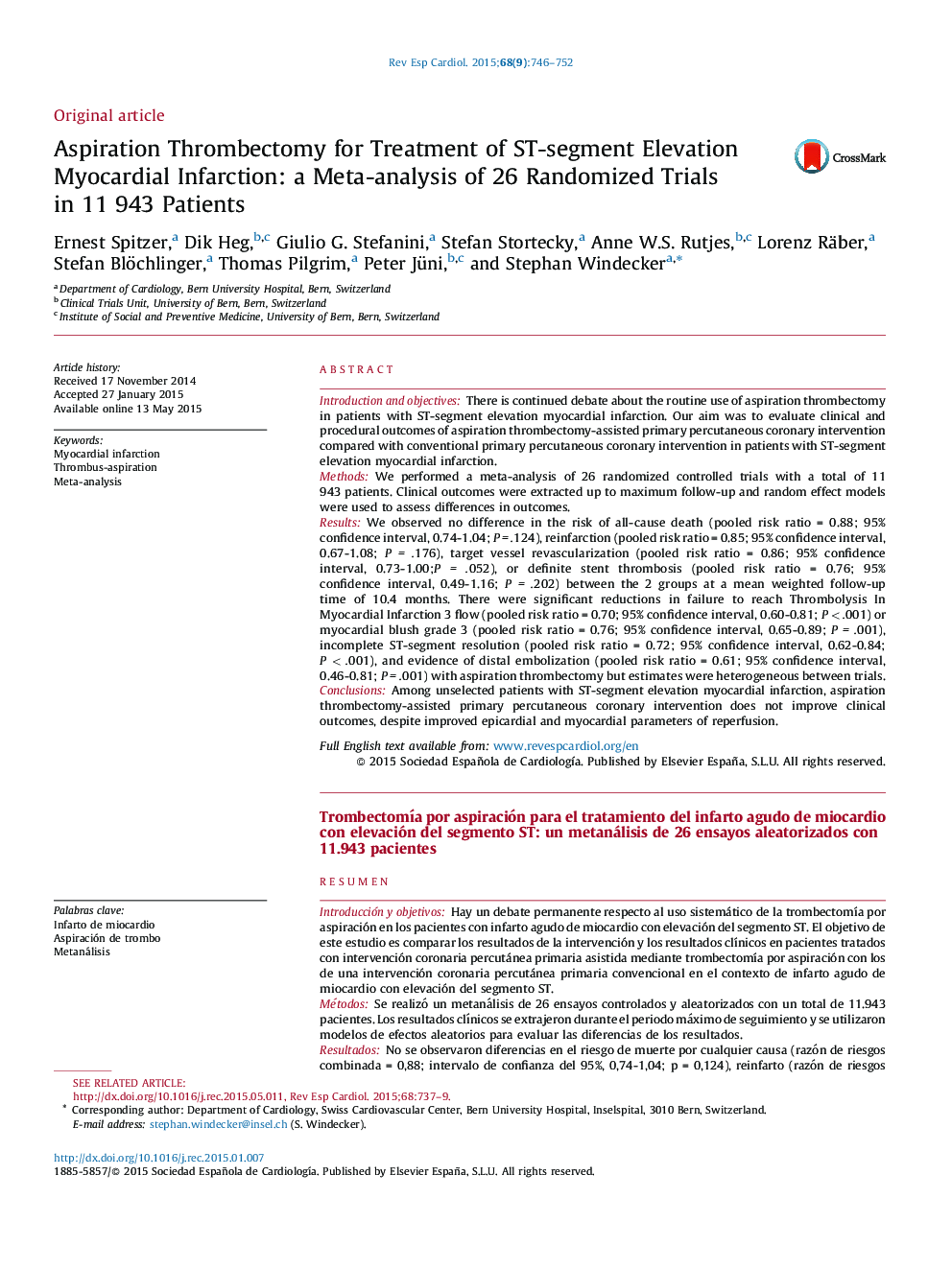 Aspiration Thrombectomy for Treatment of ST-segment Elevation Myocardial Infarction: a Meta-analysis of 26 Randomized Trials in 11 943 Patients