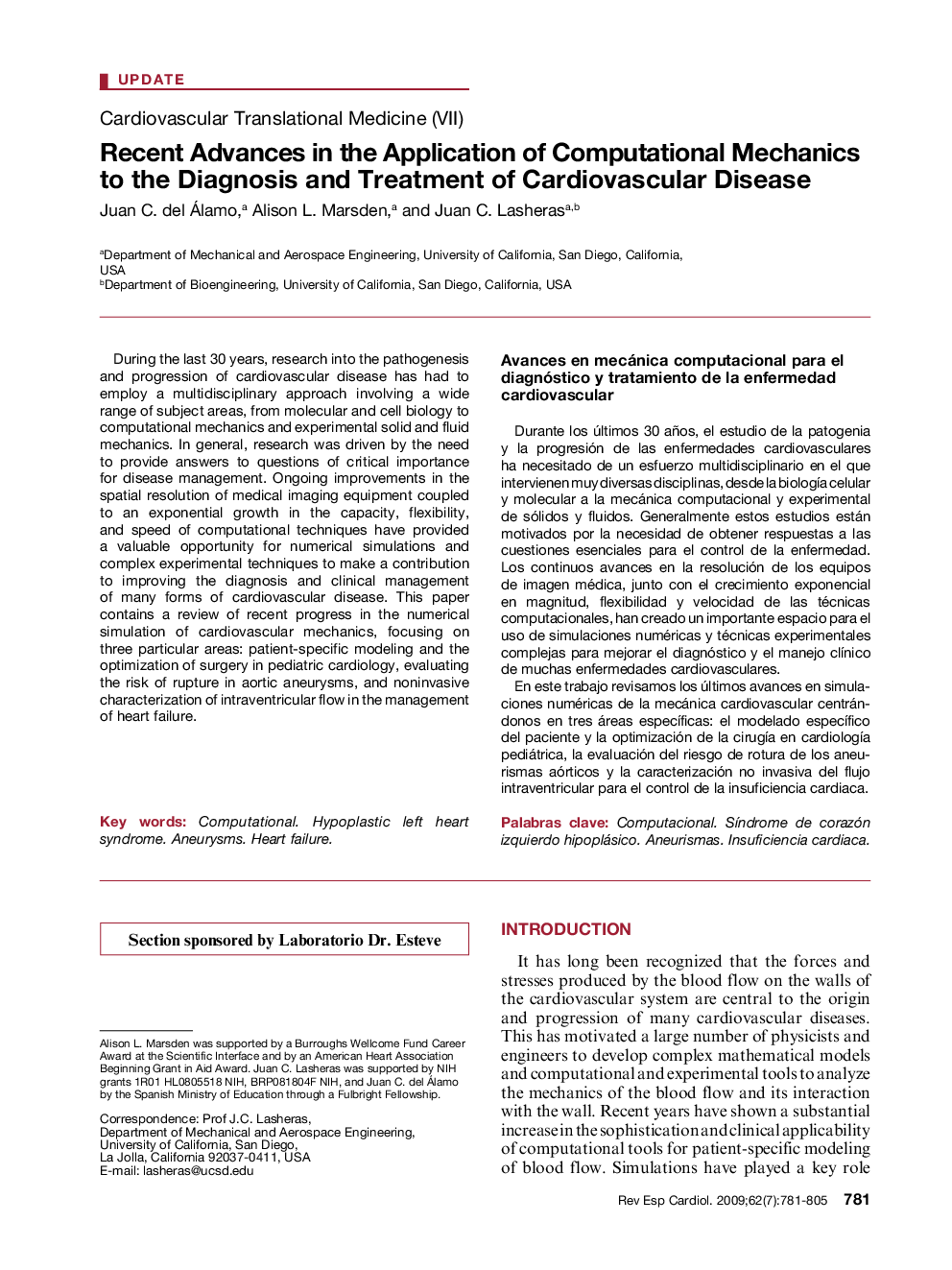 Recent Advances in the Application of Computational Mechanics to the Diagnosis and Treatment of Cardiovascular Disease