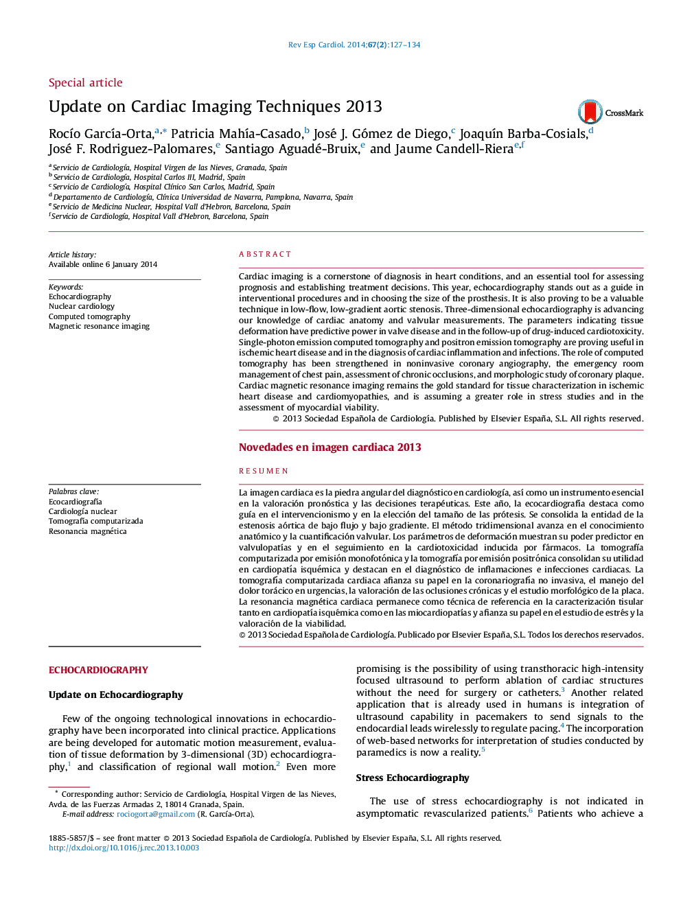 Update on Cardiac Imaging Techniques 2013