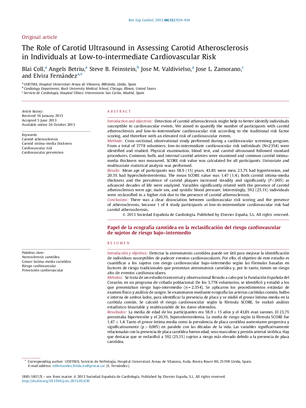 The Role of Carotid Ultrasound in Assessing Carotid Atherosclerosis in Individuals at Low-to-intermediate Cardiovascular Risk