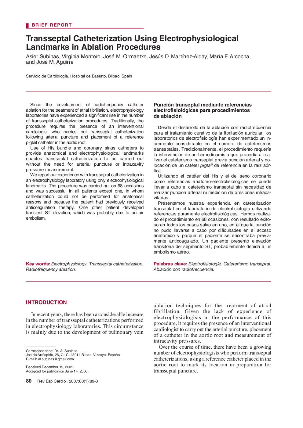 Transseptal Catheterization Using Electrophysiological Landmarks in Ablation Procedures