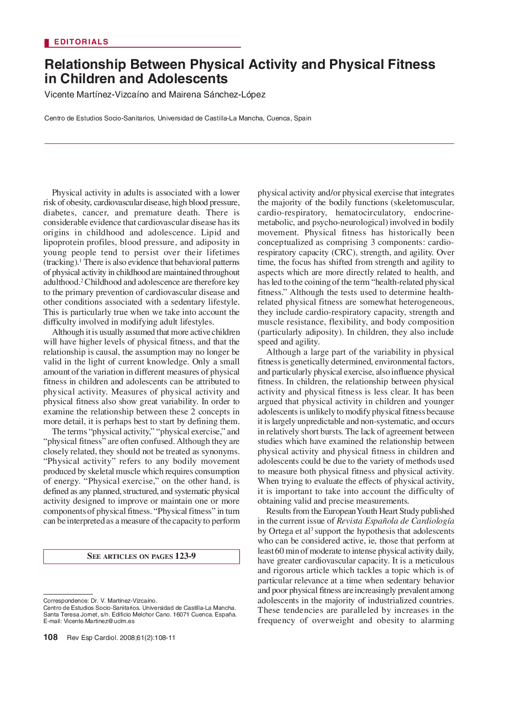 Relationship Between Physical Activity and Physical Fitness in Children and Adolescents