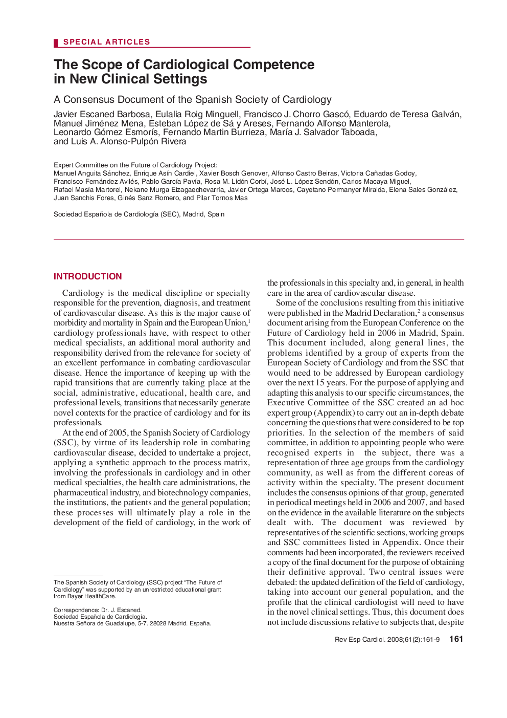 The Scope of Cardiological Competence in New Clinical Settings