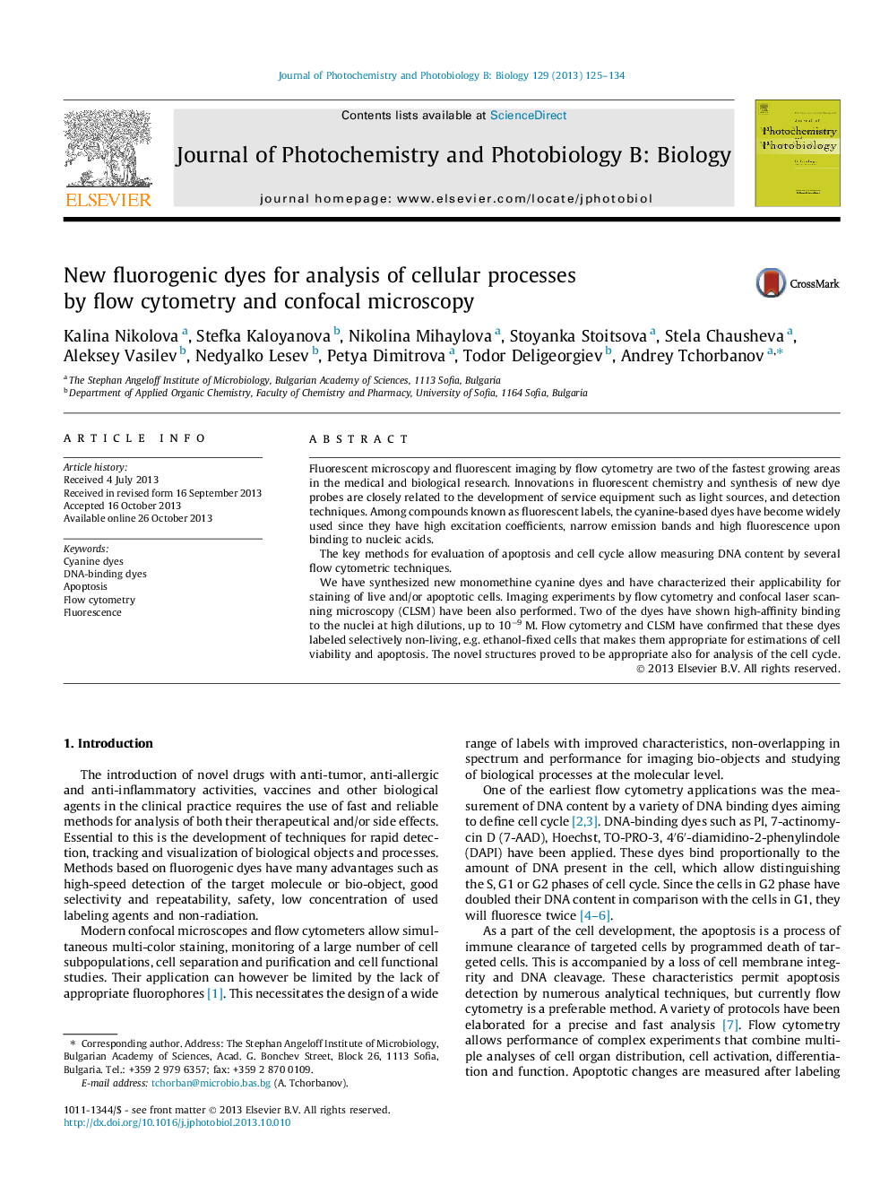 New fluorogenic dyes for analysis of cellular processes by flow cytometry and confocal microscopy