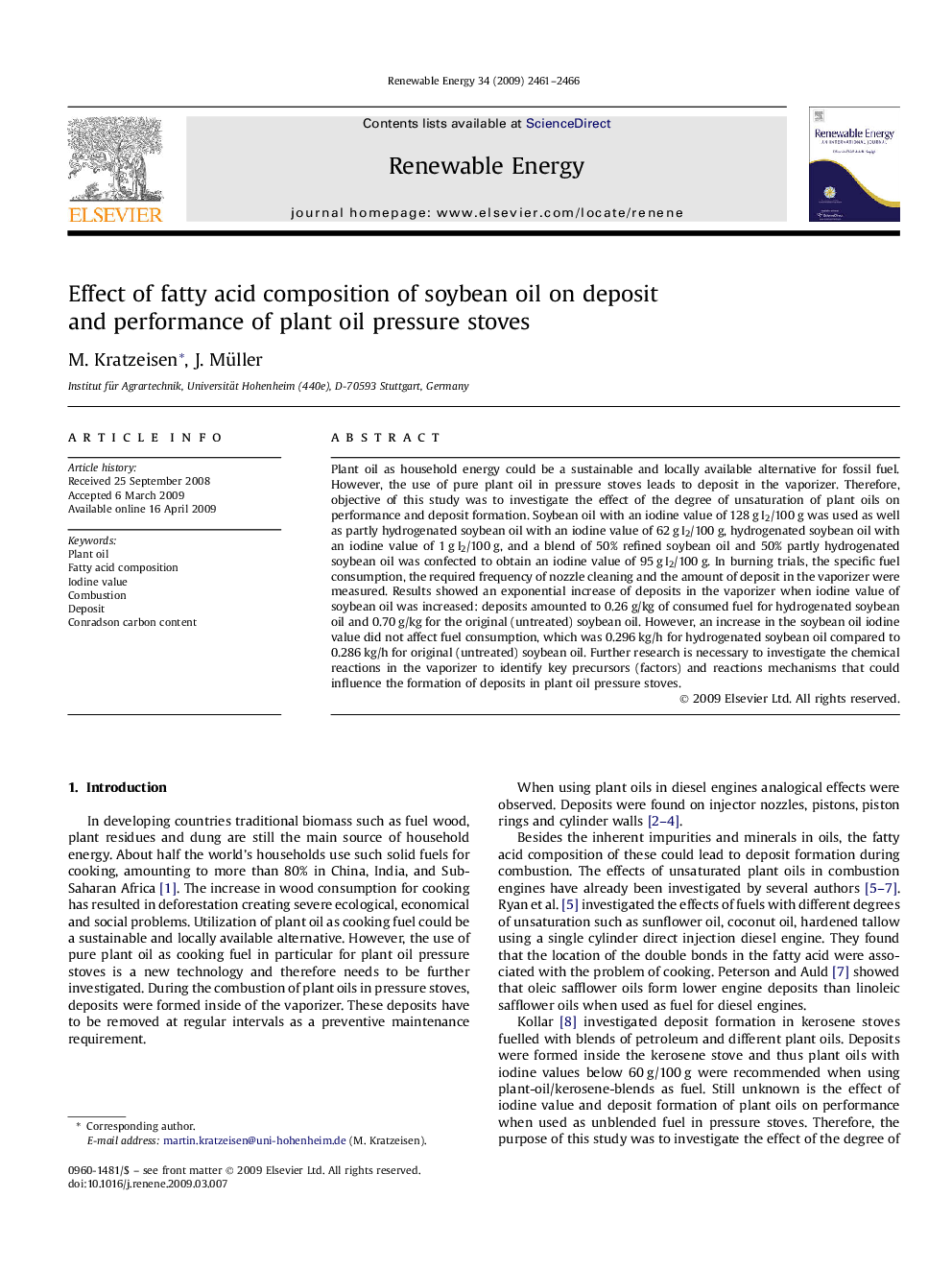 Effect of fatty acid composition of soybean oil on deposit and performance of plant oil pressure stoves