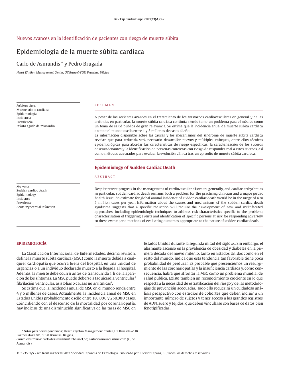 EpidemiologÃ­a de la muerte súbita cardiaca