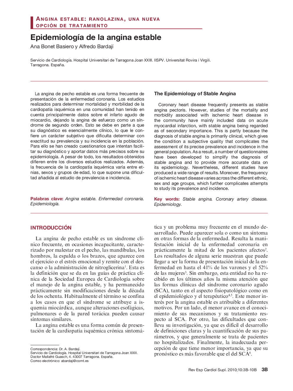 Epidemiología de la angina estable