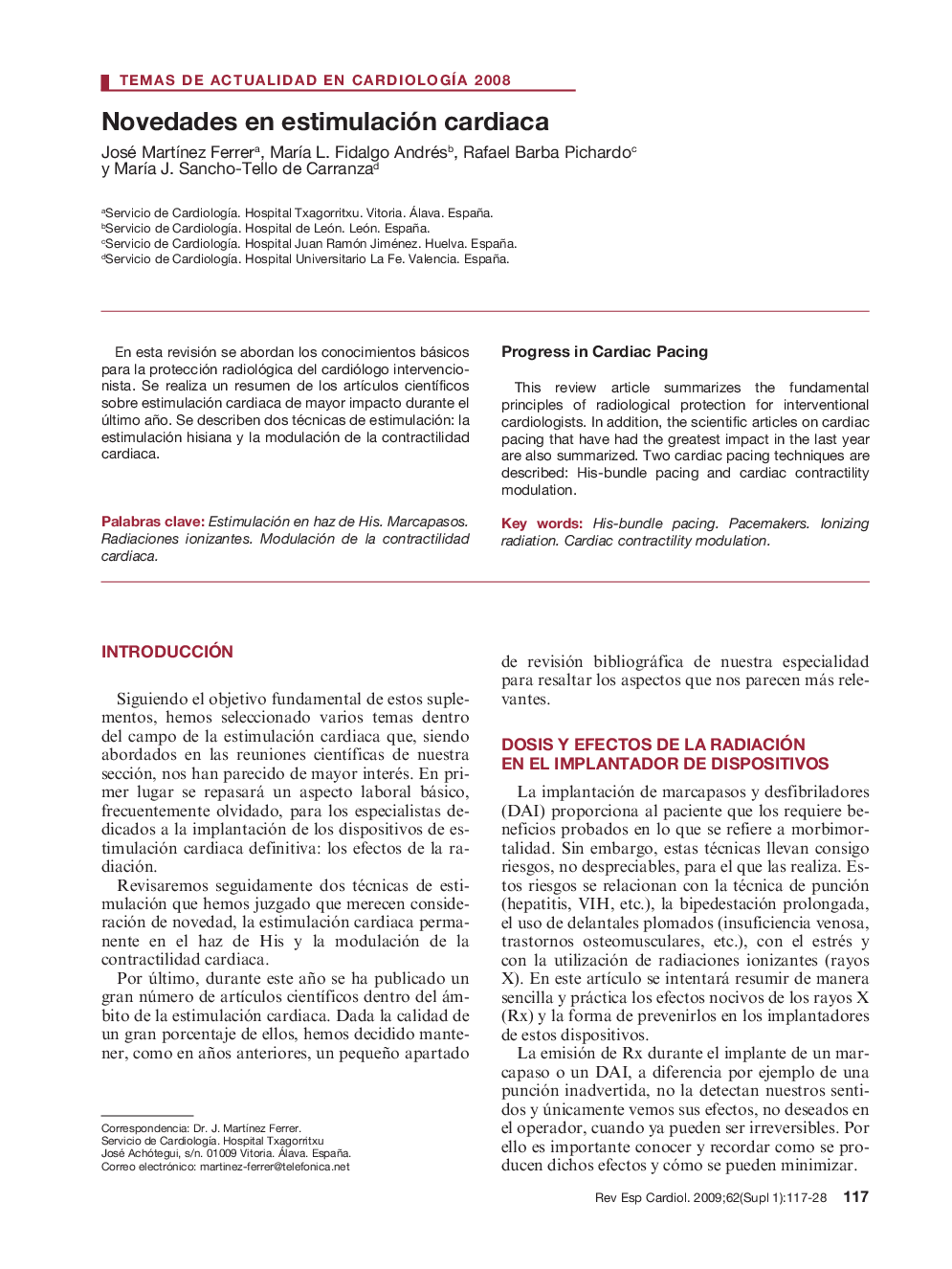 Novedades en estimulación cardiaca