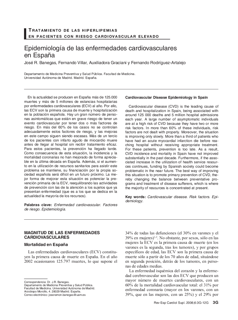 EpidemiologÃ­a de las enfermedades cardiovasculares en España