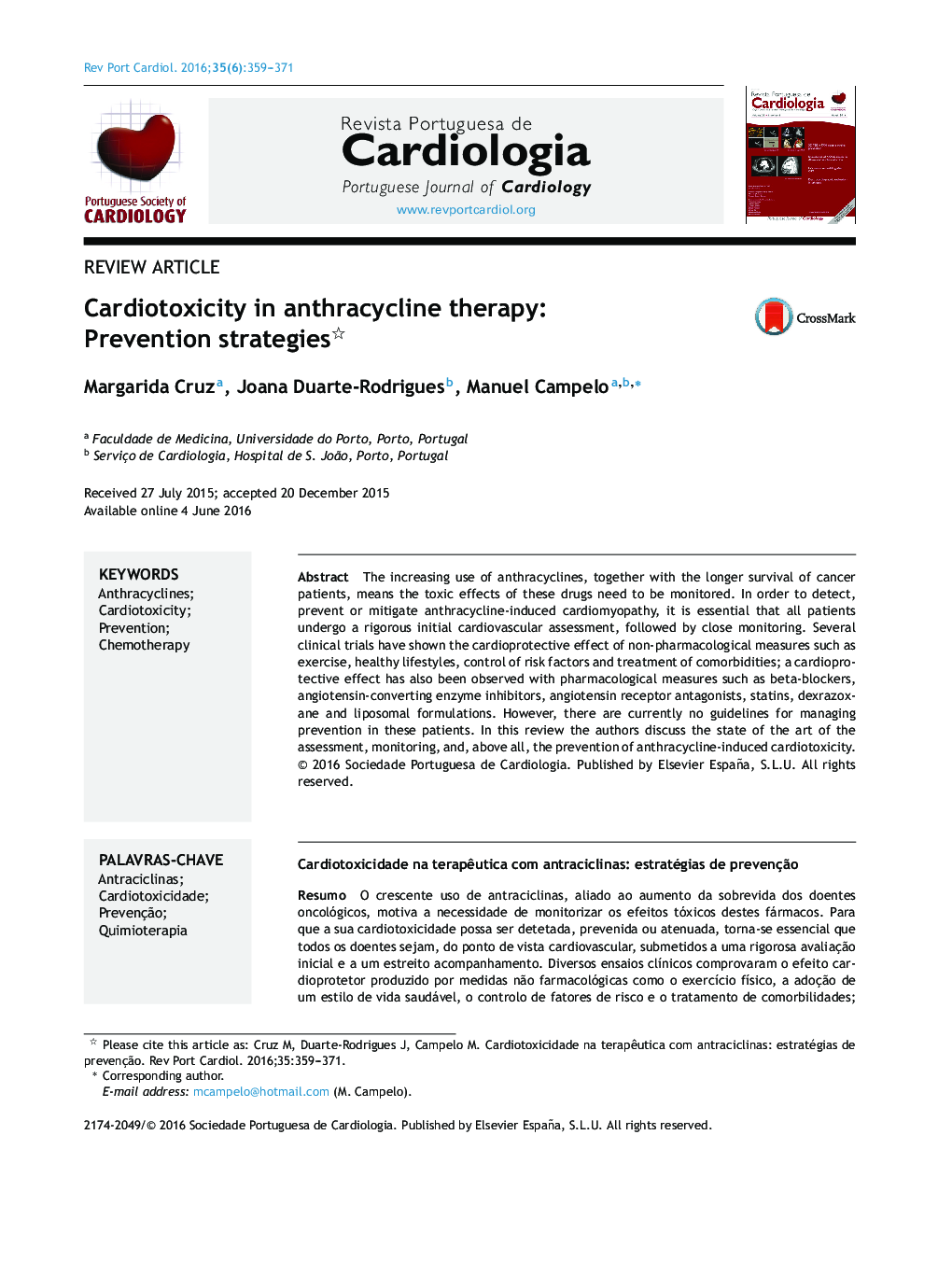 Cardiotoxicity in anthracycline therapy: Prevention strategies 