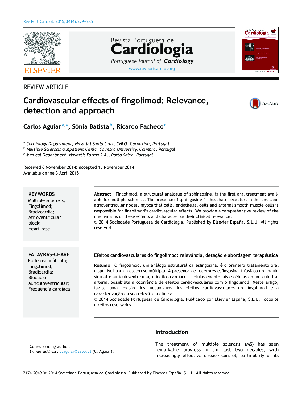 Cardiovascular effects of fingolimod: Relevance, detection and approach