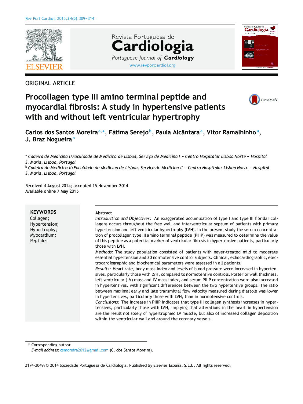 Procollagen type III amino terminal peptide and myocardial fibrosis: A study in hypertensive patients with and without left ventricular hypertrophy