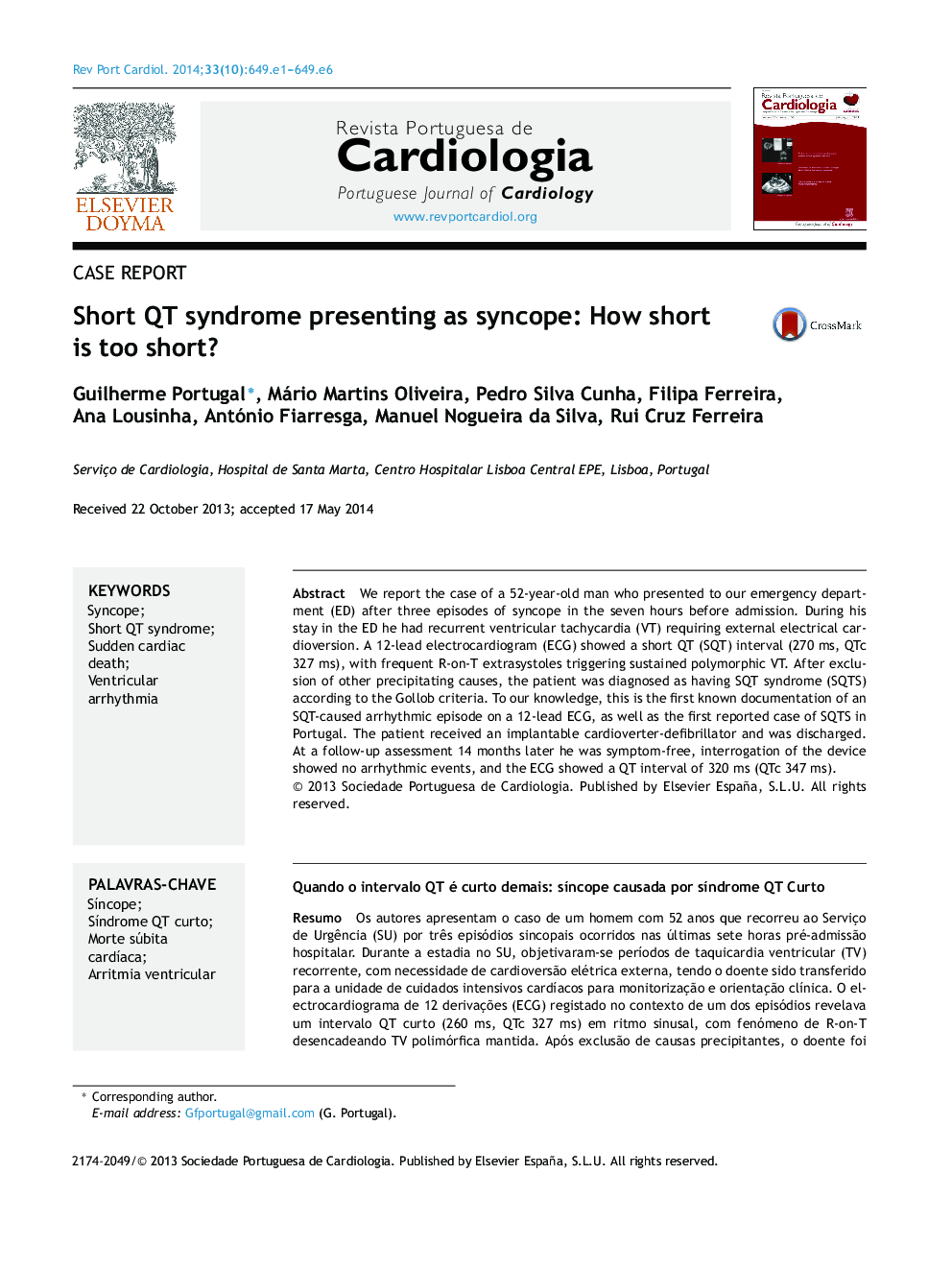 Short QT syndrome presenting as syncope: How short is too short?