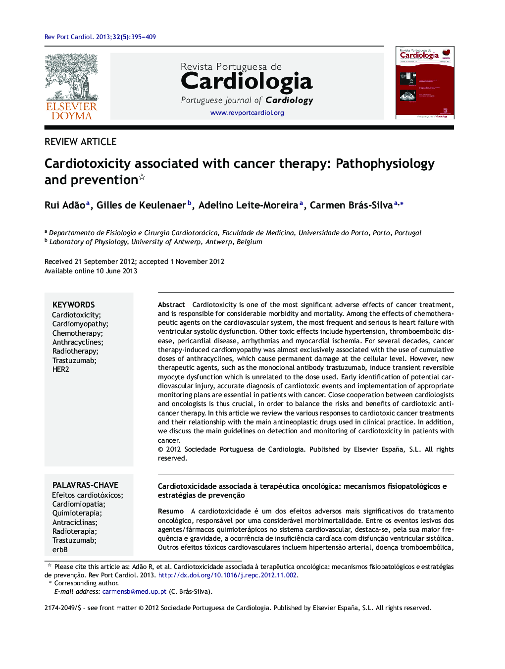 Cardiotoxicity associated with cancer therapy: Pathophysiology and prevention 