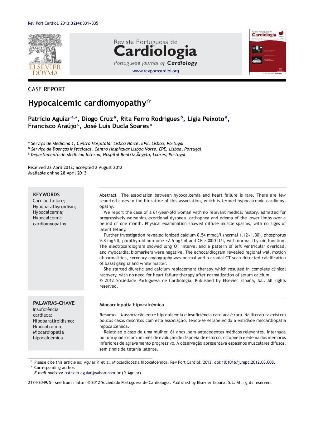 Hypocalcemic cardiomyopathy 