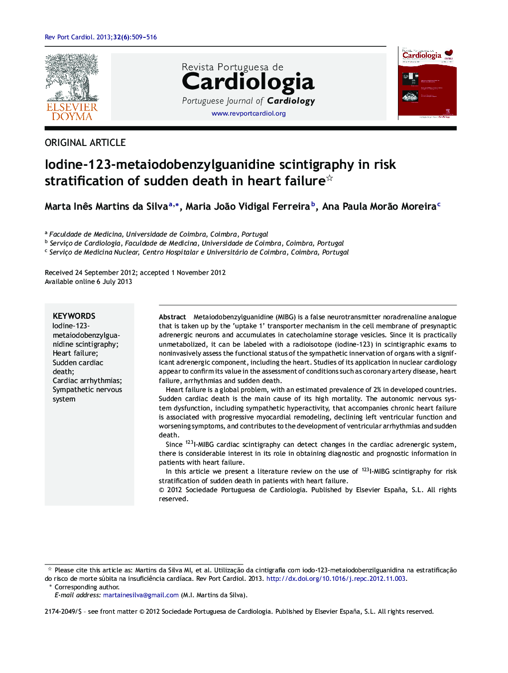 Iodine-123-metaiodobenzylguanidine scintigraphy in risk stratification of sudden death in heart failure