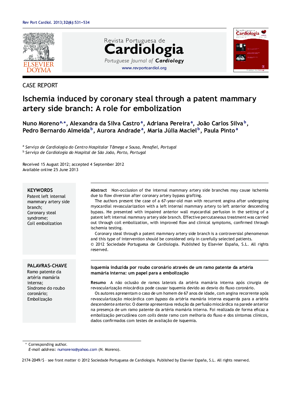 Ischemia induced by coronary steal through a patent mammary artery side branch: A role for embolization