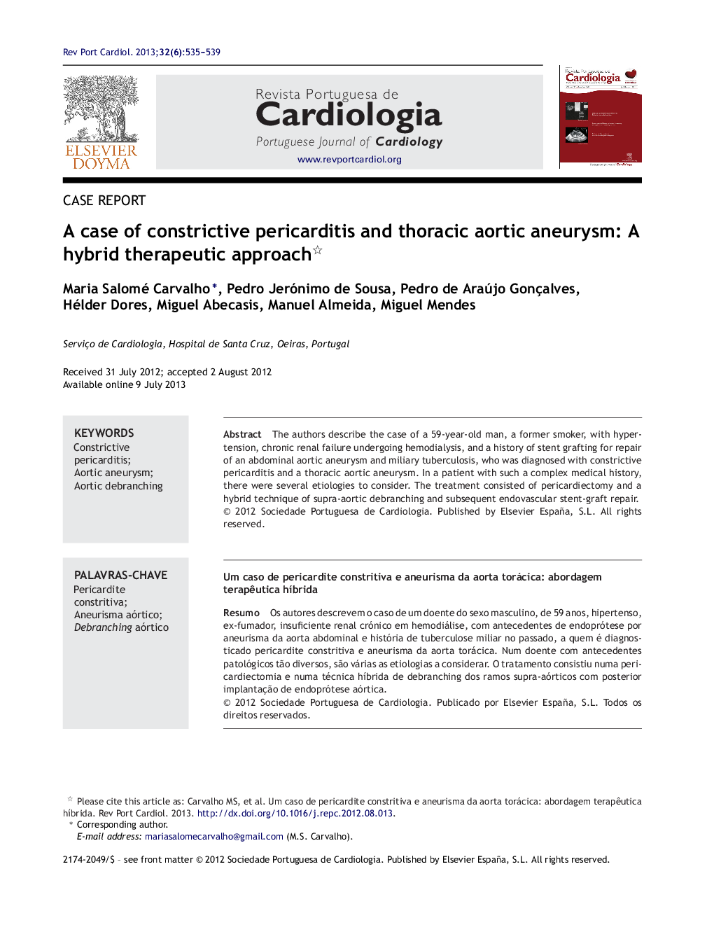 A case of constrictive pericarditis and thoracic aortic aneurysm: A hybrid therapeutic approach 